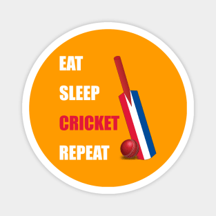 Eat Sleep Cricket Repeat Netherlands Flag Cricket Bat Magnet